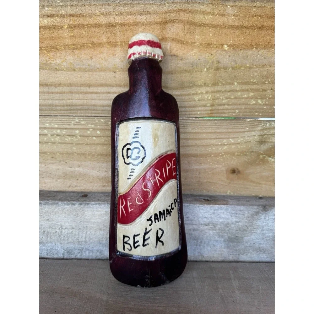 Red Stripe‎ Lager Beer  Wooden Hand Carved Art Hand Painted Sign | Mancave
